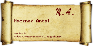 Maczner Antal névjegykártya